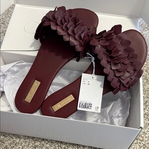 H&M Maroon Floral Women's Sandals